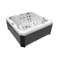 Minipiscina 5 persoane 218 218 cm alba cu hidromasaj, acril, Wellis, Palermo CityLife Deluxe