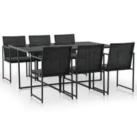 Gossi set mobilier de exterior cu perne, 7 piese, negru, poliratan