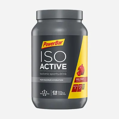 Pudra izotonica Isoactive, aroma fructe rosii - bidon 1320g