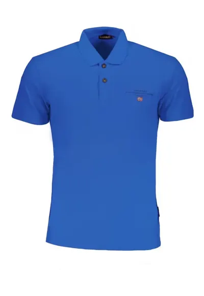 Tricou polo barbati din bumbac Elbas cu croiala Regular Fit - - Albastru inchis