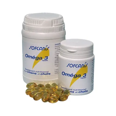 SOFCANIS Omega 3, supliment sistem cardio-vascular, convalescență câini, capsule SOFCANIS Omega 3, XS-XL, supliment sistem cardio-vascular, convalescență câini și pisici, flacon, 50 capsule