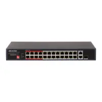 Switch cu 24 porturi PoE Hikvision DS-3E0326P-E/M(C), 8.8 Gbps, 6.55 Mpps, 8000 MAC, fara management