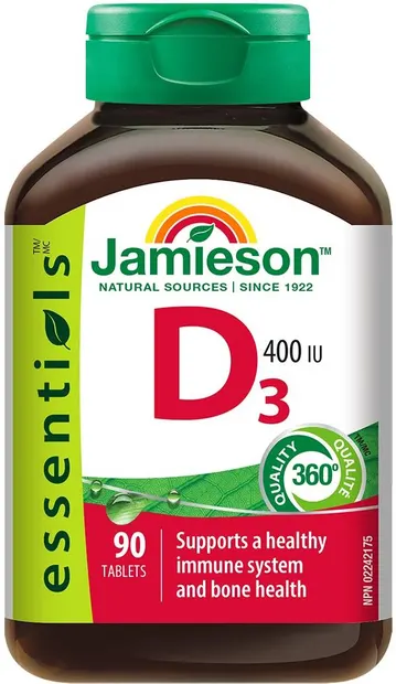 Vitamina D3, 400 IU, 90 tablete, Jamieson