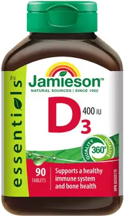 Vitamina D3, 400 IU, 90 tablete, Jamieson