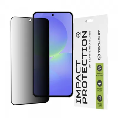 Folie de protectie Ecran Privacy Techsuit pentru Samsung Galaxy A56 A566 / A36 A366, Sticla Securizata, Full Glue, 111D
