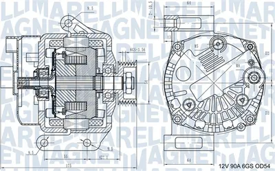 Alternator (12V, 90A) potrivit FIAT GRANDE PUNTO 1.3D 10.05-06.13