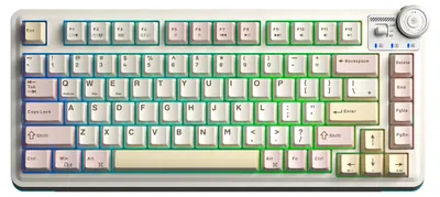 Tastatură mecanică Aula - AU75, wireless, switch Bloomfield Linear, RGB, bej