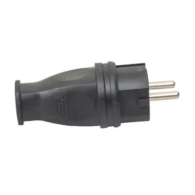 Stecher Cauciucat, Fara Cablu, 16A, IP44, Negru