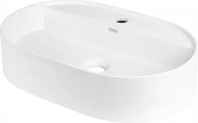 Lavoar din granit, montare blat, cu gaura pentru baterie, alb, Deante Silia