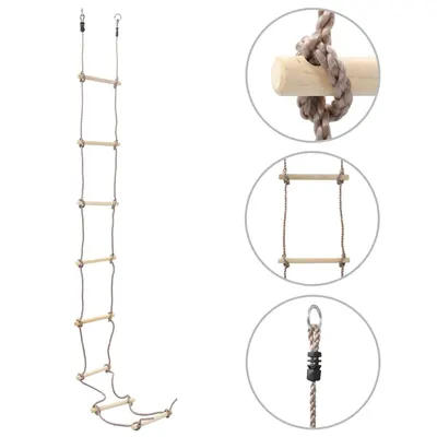 vidaXL Scară din frânghie pentru copii, 290 cm, lemn