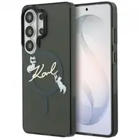 Husa MagSafe pentru Samsung Galaxy S26 Ultra S948, Karl Lagerfeld, IML Choupette Karl Script Logo, Neagra