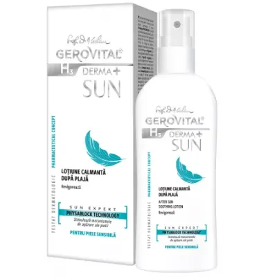 Lotiune calmanta dupa plaja H3 Derma+ Sun, Gerovital | 150 ml