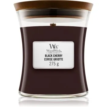 Woodwick Black Cherry lumânare parfumată cu fitil din lemn