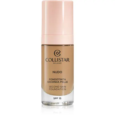 Collistar NUDO Second Skin Foundation SPF 15 makeup radiant cu hidratare cu efect de netezire culoare 3G Naturale Dorato 30 ml