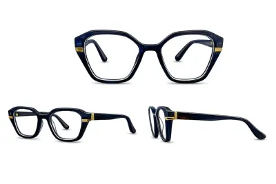 Ochelari pentru claritate la citit hexagon Narcis Style - Negru