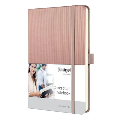 Agenda Sigel Conceptum - A5, auriu roz, cu linii