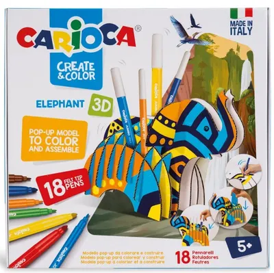 Set creativ Carioca Make and color - Elefant, 3D