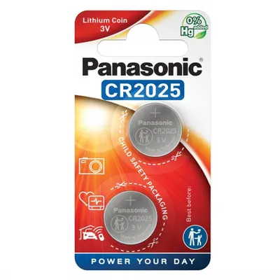 Baterii litiu 3V CR2025 125mAh, 2 Buc. Panasonic