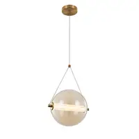 Splendor Led Pendant 9w 3000k, Brass+cognac Glass