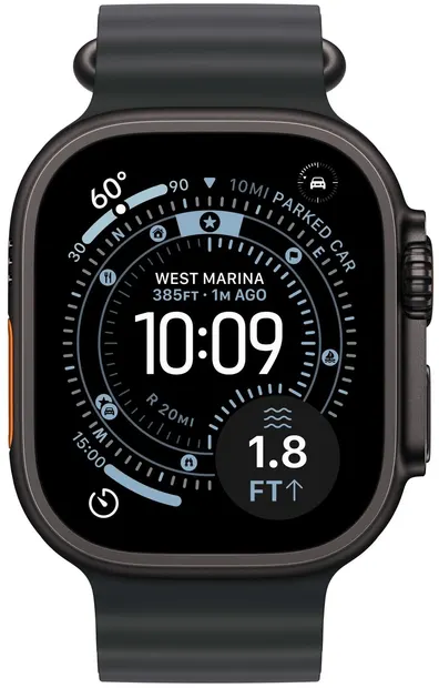 Ceas inteligent Apple - Watch Ultra 3 Cellular, 49mm, Black Titanium/Black Ocean