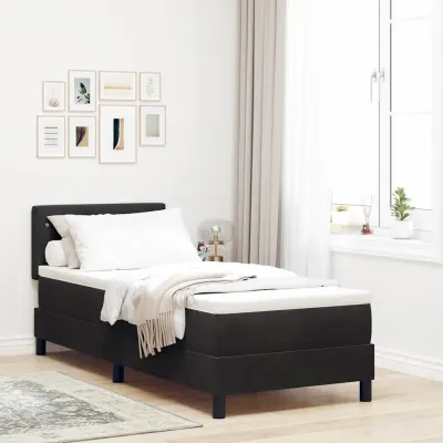 vidaXL Pat cu arc LED cu headboard Negru 80 x 200 cm Catifea