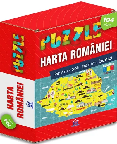 Harta Romaniei. Puzzle 104 piese