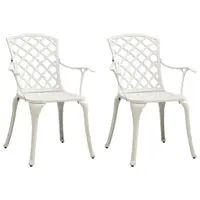 Gossi scaune de gradina, 2 buc., alb, aluminiu turnat