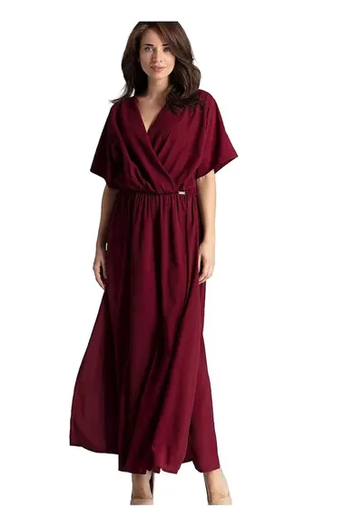 Rochie de zi 5902194372640 - Poliester/Viscoza - Rosu