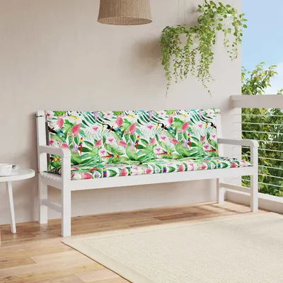 vidaXL Perne bancă de grădină, 2 buc., multicolor, 150x50x7cm, textil