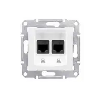 Prize de date fara suruburi 2*RJ45, cat.6, UTP, SEDNA SCHNEIDER, alb