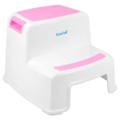 Scaunel inaltator WC pentru copii, Two Step Stoll Alb/Roz