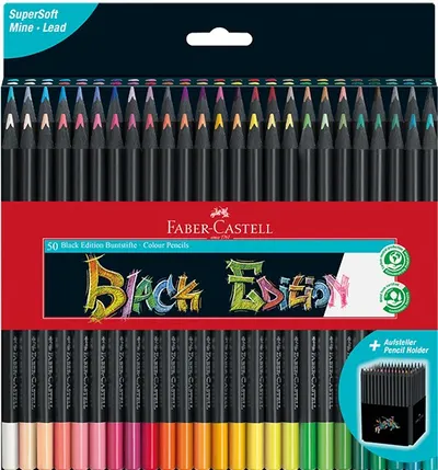 Creioane de culoare Faber-Castell Black Edition - 50 culori