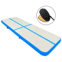 vidaXL Saltea gimnastică gonflabilă cu pompă albastru 500x100x20cm PVC