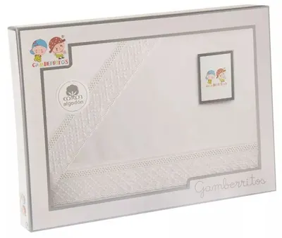 Set de lenjerie de pat pentru bebeluși din 3 piese Gamberritos - Puncte, 60 х 120 cm