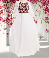 Rochie stilizata cu motive traditionale lunga Magduta