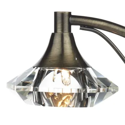 Veioza Luther Table Lamp Antique Brass Crystal