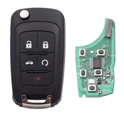 Cheie Auto Completa Programabila, Compatibila Chevrolet Captiva, Cruze, Malibu, Opel Antara, cu 4+1 butoane, frecventa 433MHz, cip ID46, smart key cu baterie si electronica
