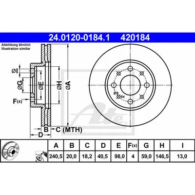 Disc frana ATE 24.0120-0184.1