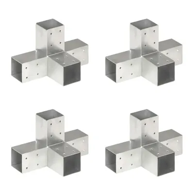 Gossi conectori de grinda, forma x, 4 buc, 71x71 mm, metal galvanizat