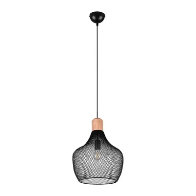 Lustră neagră cu abajur din metal ø 33 cm Valeria – Reality