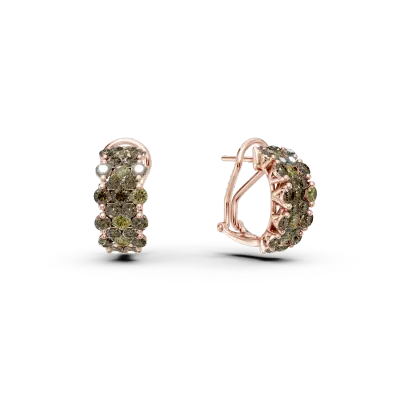 Cercei on-ear din aur galben cu diamante multicolore de 1.7ct