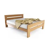Pat matrimonial în culoare naturală din lemn de fag cu somieră 180x200 cm Fiorentino – B.E.S.