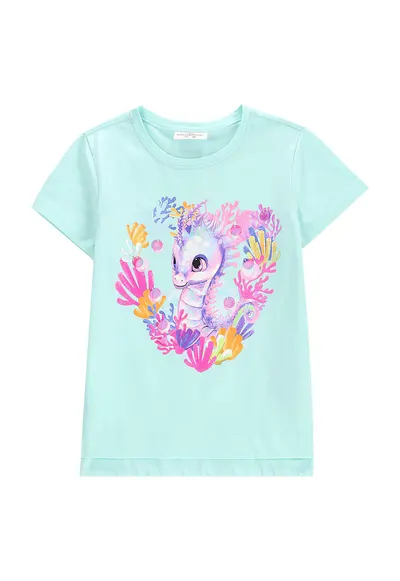 Tricou fete WC5143204IGK - Bumbac/Elastan - Verde - Verde