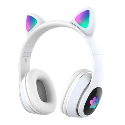 Casti audio Wireless, urechi de pisica, iluminare LED, Stereo