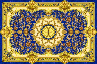 Gresie decorativa / covor ceramic Baroque Ahmar Azul 1218646-2B 120X180 (6 placi 60X60) lucioasa