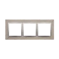 Rama tripla, beton deschis/silver mat metalic