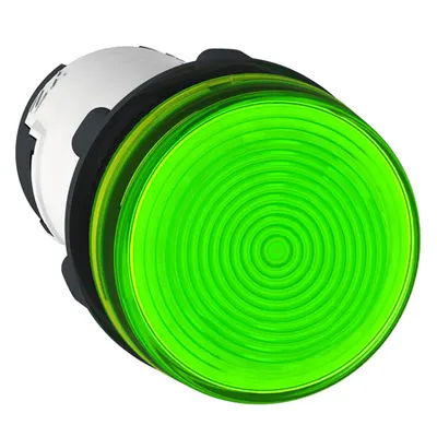 Lampa Pilot Rotunda Ø 22 - Verde - Baza Ba 9S - = 250 V - Conect. Faston
