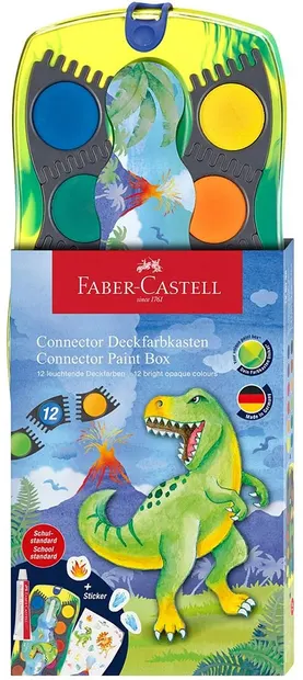 Vopsele de acuarelă Faber-Castell Dino - Connector, 12 culori