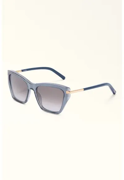 Ochelari de soare cat-eye - Auriu/Albastru prafuit
