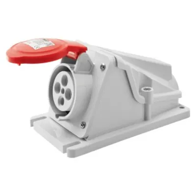 Priza industriala aparenta 90° - IP44 - 3P+E 16A 380-415V 50/60HZ - RED - 6H - Strangere cu surub